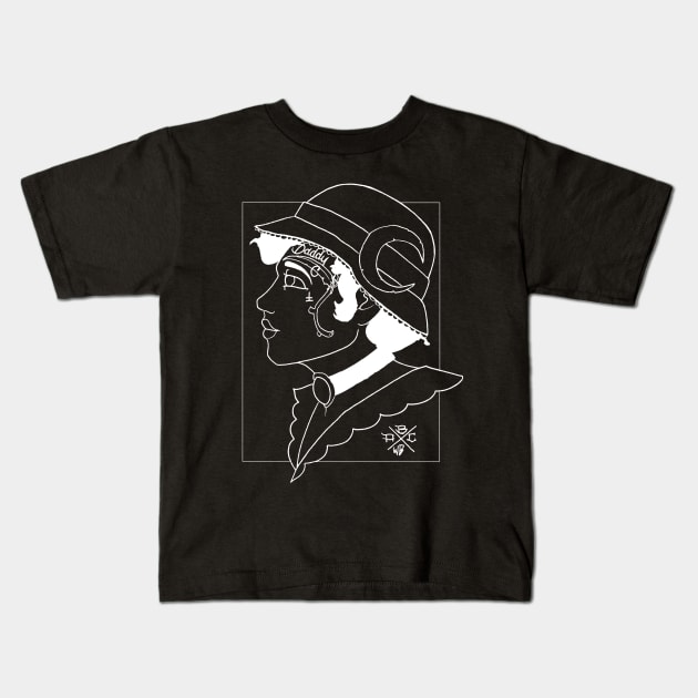 Lady Face neg Kids T-Shirt by ACAB